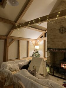 Oak framed home at Christmas